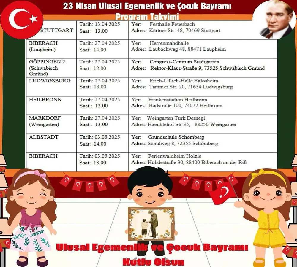 Württemberg’de 23 Nisan Coşkusu Başlıyor