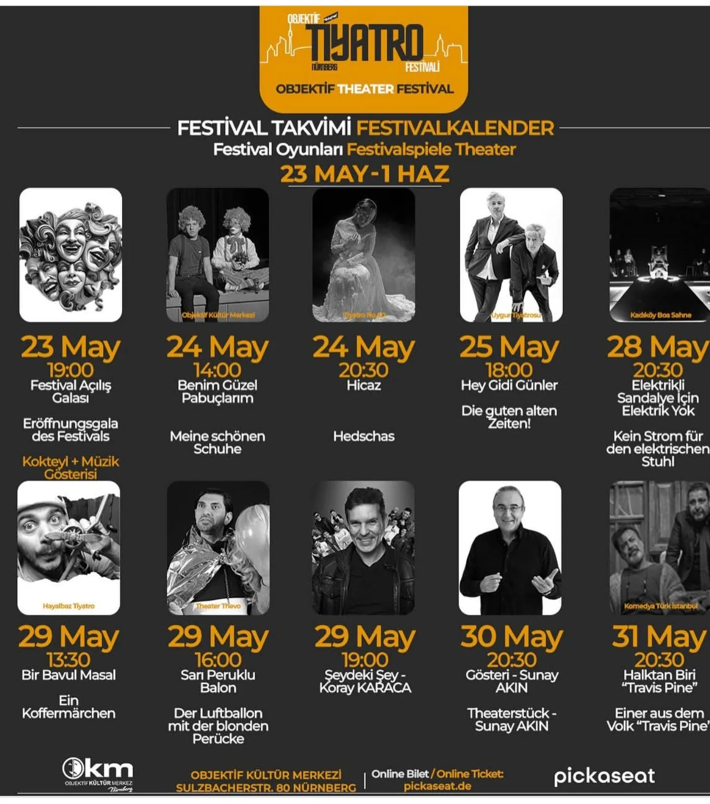 Nürnberg`de 23 Mayıs -1 Haziran tarihlerinde tiyatro festivali