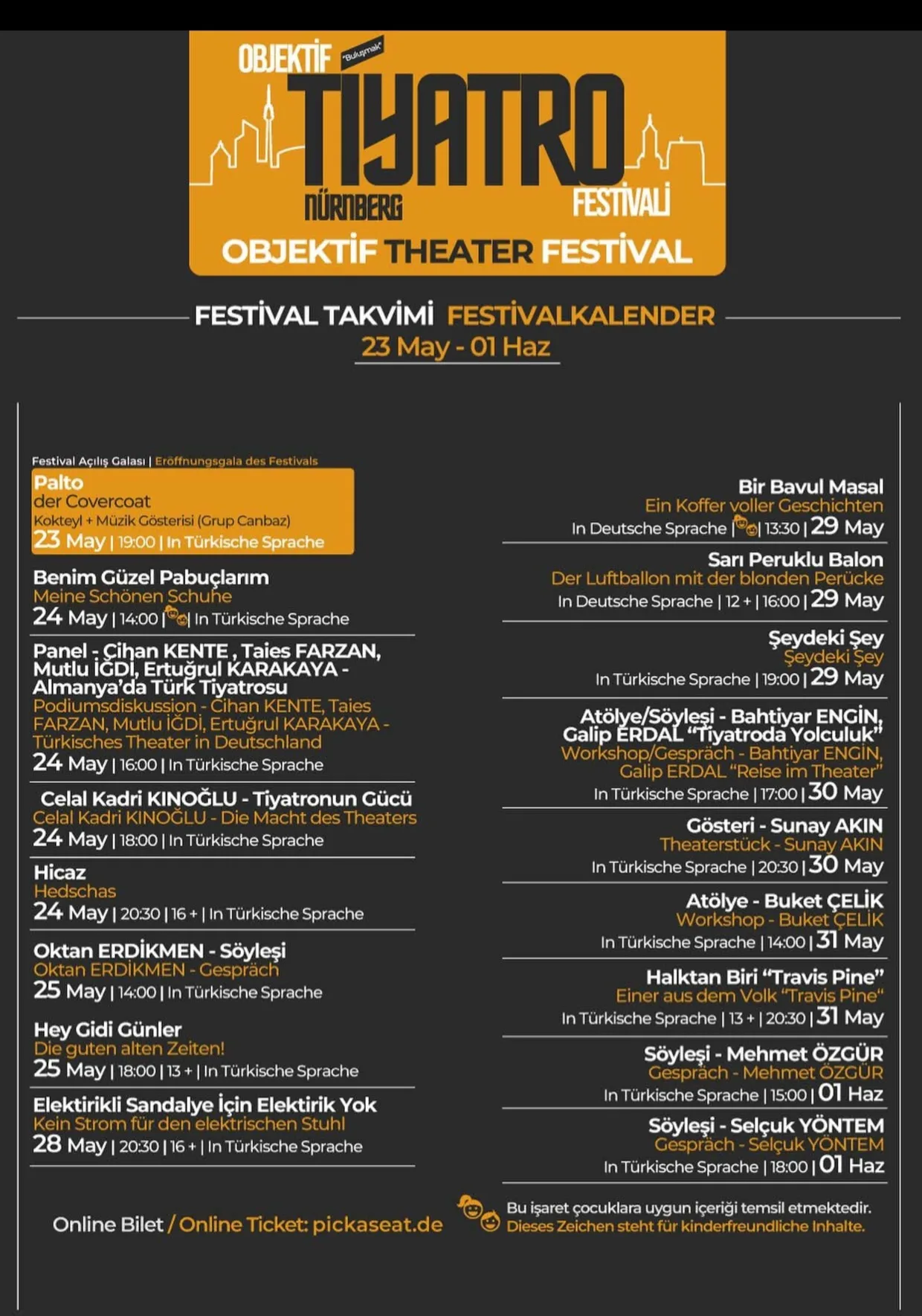 Nürnberg`de 23 Mayıs -1 Haziran tarihlerinde tiyatro festivali