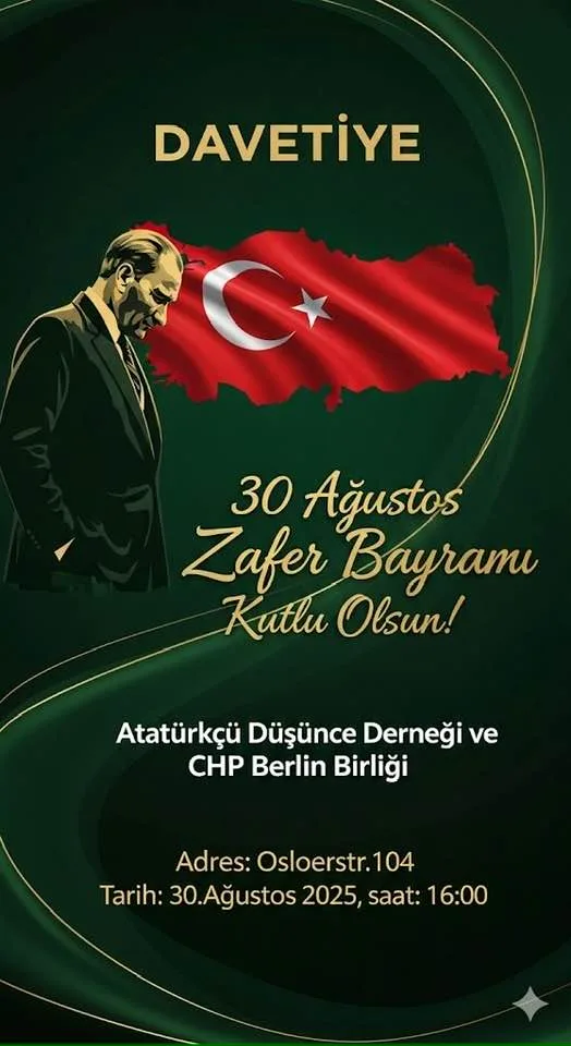 30 Ağustos Zafer Bayramı’nın 103. Yıldönümü Başkent Berlin’de de coşku ile kutlandı