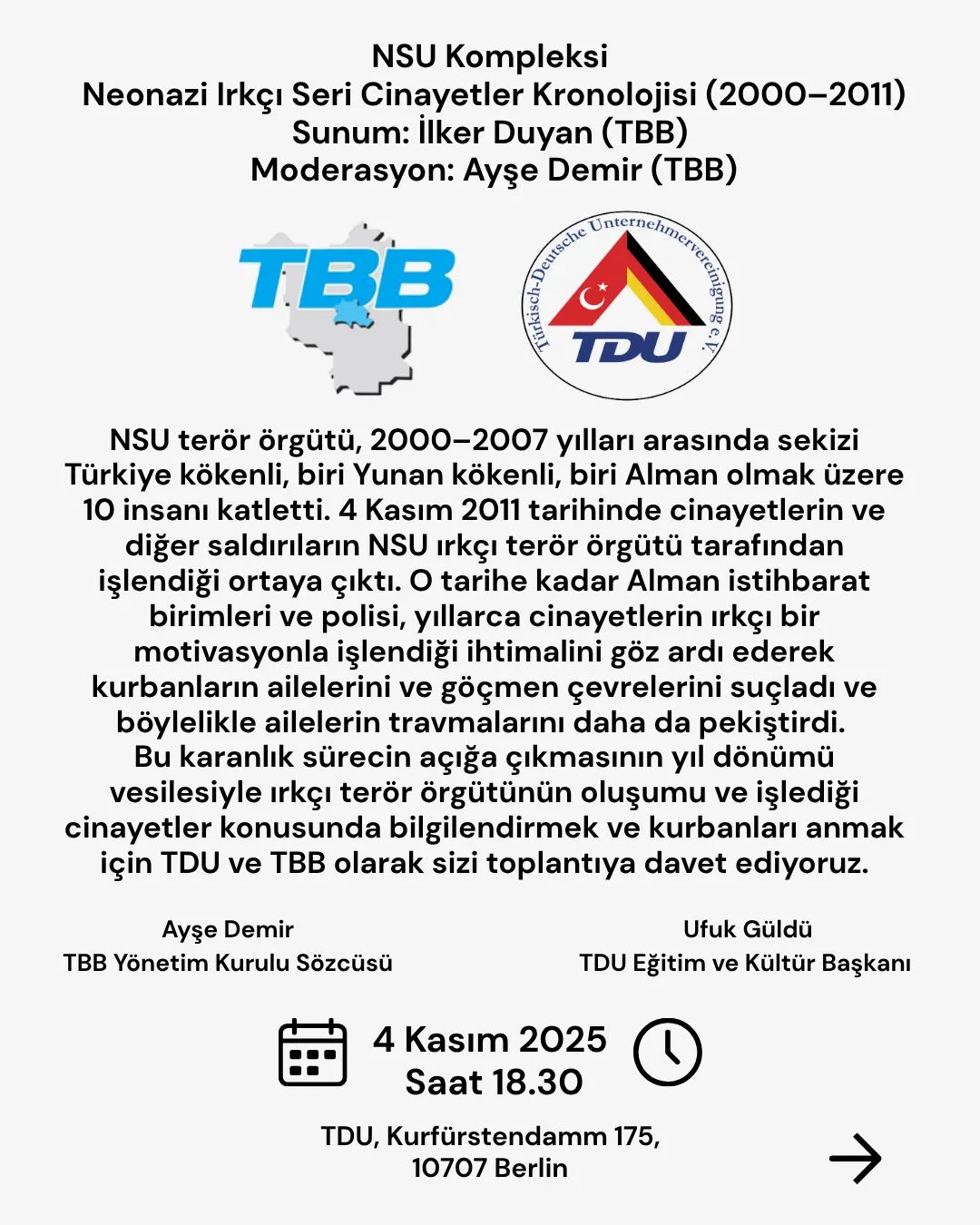 NSU kurbanları unutturulmayacak