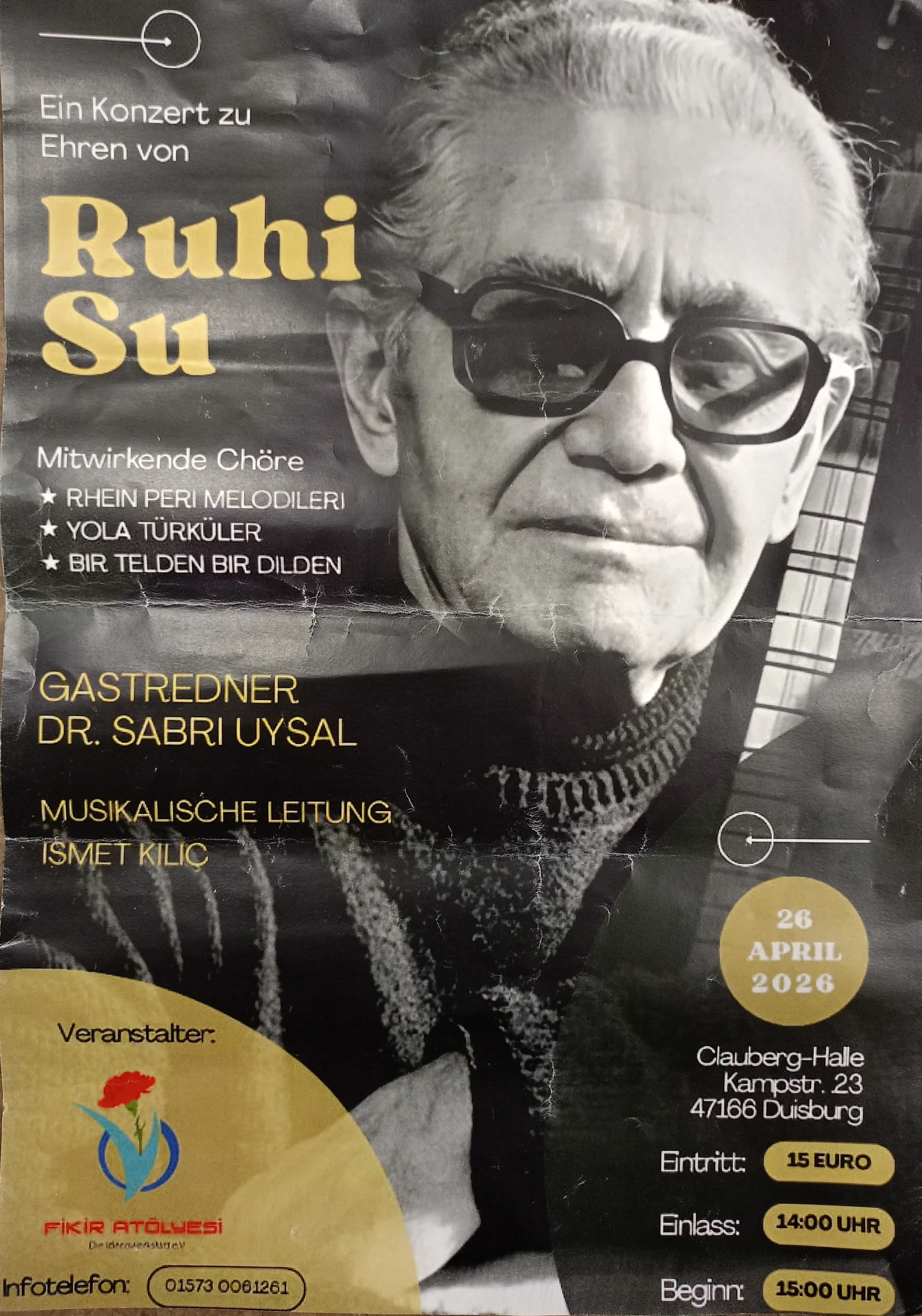 Duisburg’da Ruhi Su Anma Konseri