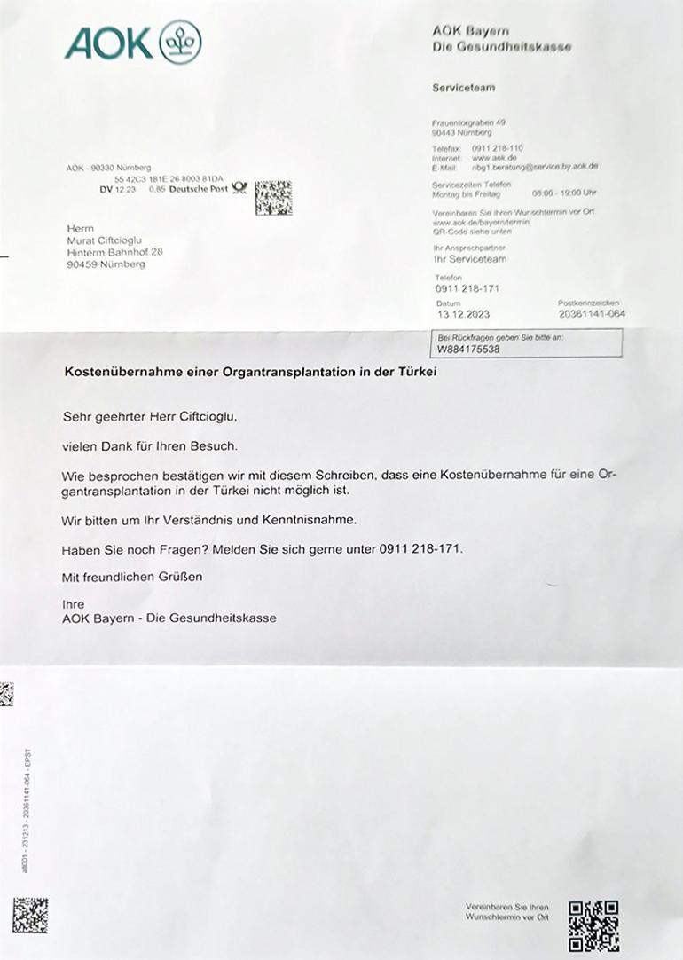 AOK ‘Ödemem’ dedi, nakil parasını dostları topladı